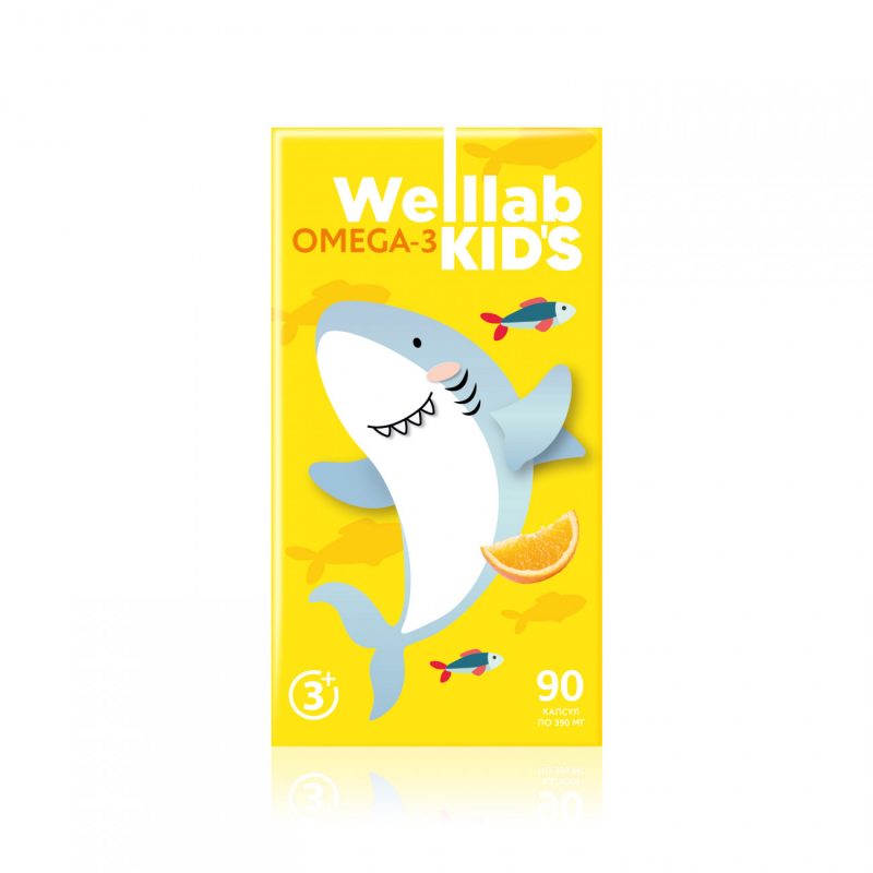 Омега-3 для детей WELLLAB KIDS OMEGA-3, 90 капсул